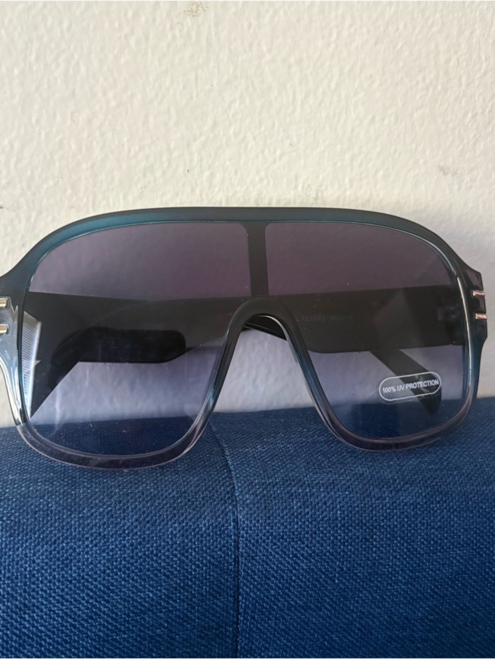Oversized Shield Sunglasses in Smoky Gray